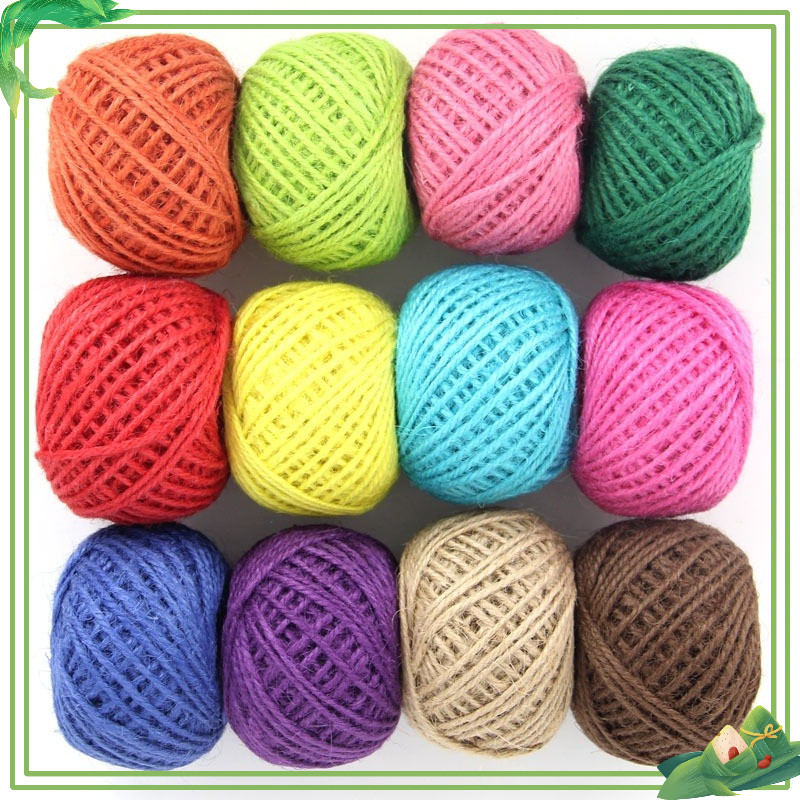 Dây gai màu sợi 2mm x 25 mét kết hợp với 12 màu sắc  làm thủ công Steam