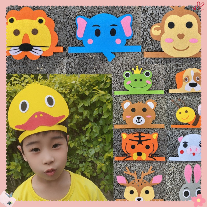 Mũ con vật vải dạ nỉ, mũ múa, đóng kịch kể truyện trẻ mầm non - tiểu học