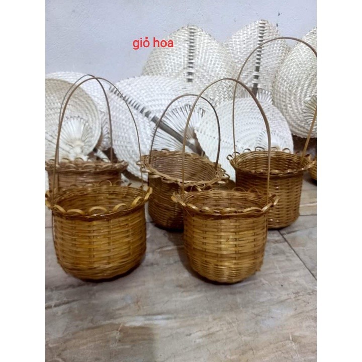 Đồ mây tre đan thủ công trang trí góc STEAM deco chợ quê  mầm non - tiểu học