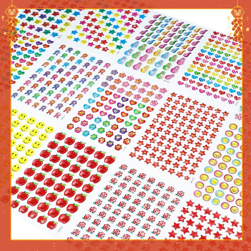 Combo 10 tờ Dán Sticker phần thưởng cho học sinh mầm non - tiểu học