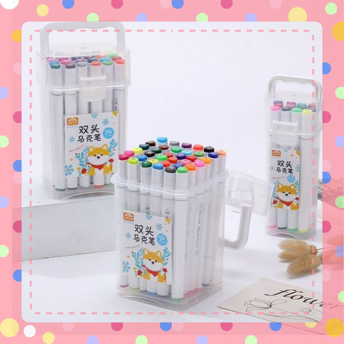 [Set 12 - 24- 36 - 48 Màu] Bút Sơn 2 đầu Acrylic Marker  Vẽ Viết Màu DIY Trên Nhiều Chất Liệu Màu Tươi Sáng
