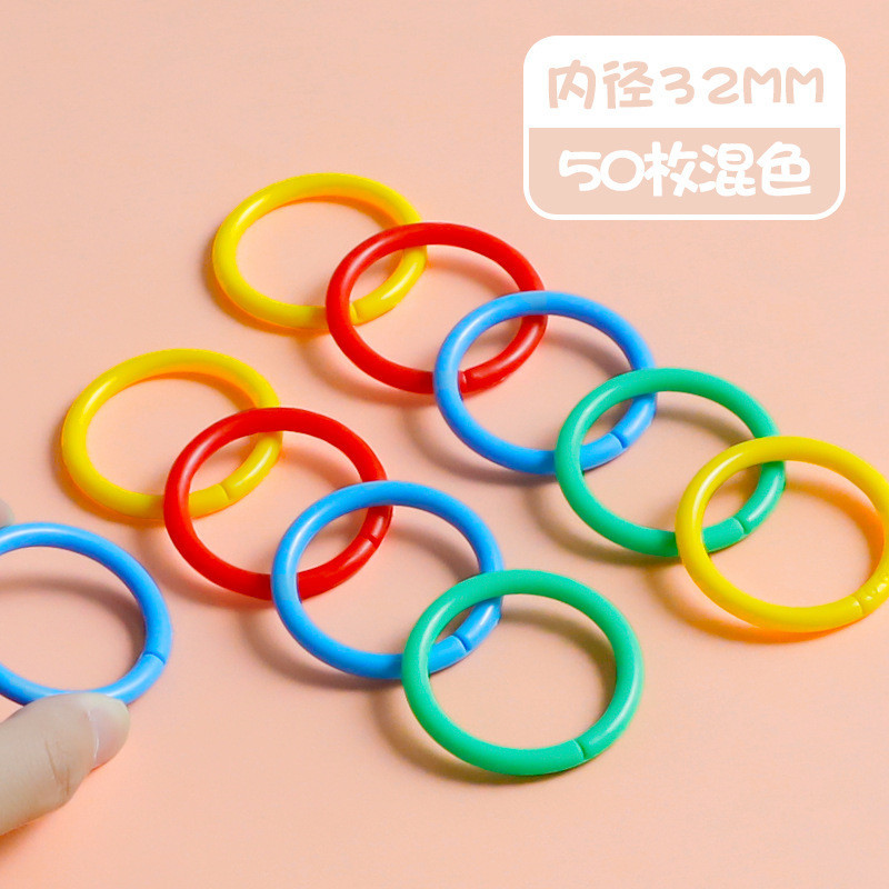 Gói 10/50 khoen nhựa móc khóa nhiều màu 15 - 35mm khoen gài phụ kiện làm sách vải mầm non