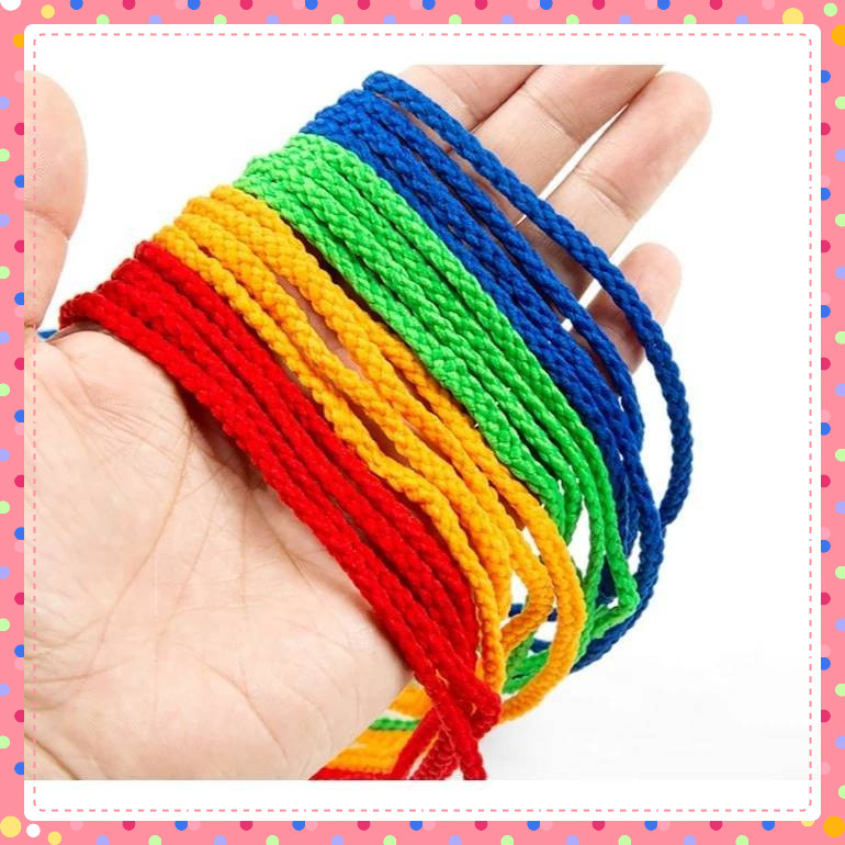 Hạt gỗ xâu vòng. xâu hạt  làm Hanmade đồ dùng dạy học mầm non ( 4 màu cơ bản)