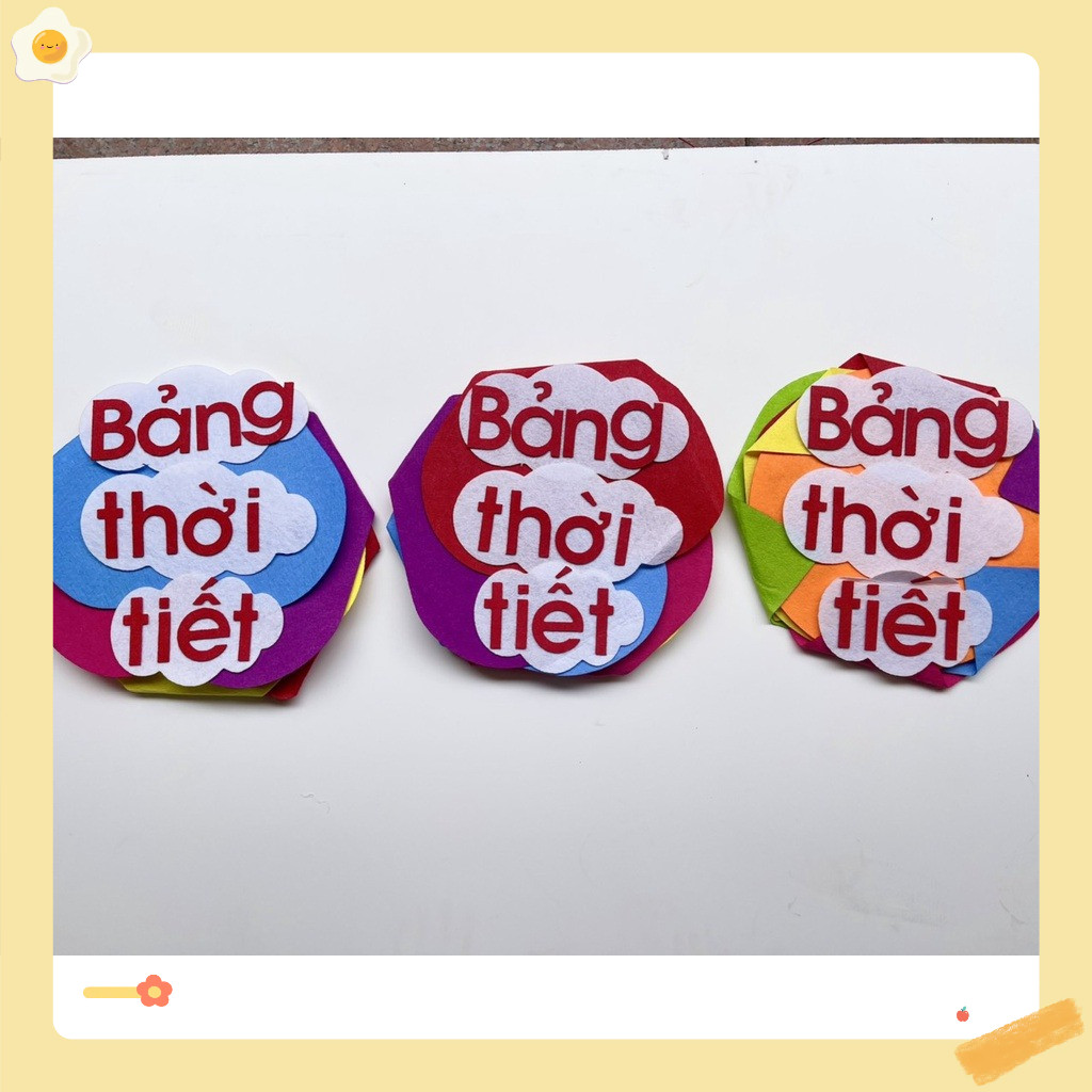 Bảng thời tiết trang trí góc lớp học mầm non vải nỉ