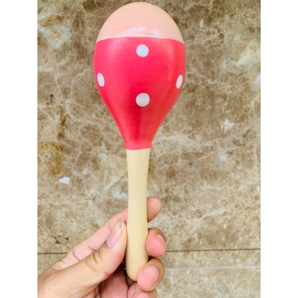 Lục lạc gỗ - Xúc xắc bầu dài loại to dài 20cm ( Giáo cụ âm nhạc) đồ dùng mầm non