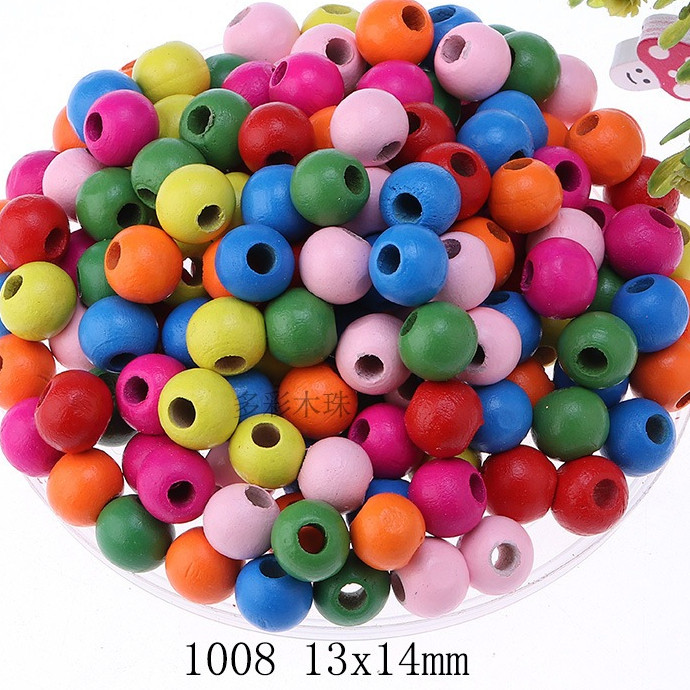 Hạt gỗ xâu vòng -  xâu hạt nhiều màu làm Hanmade thủ công nhiều kích thước mầm non