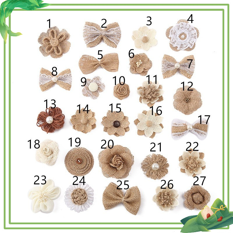 Nơ Vải bố handmade trang trí quà tặng lễ hội, Steam mầm non ( Combo 5 cái)