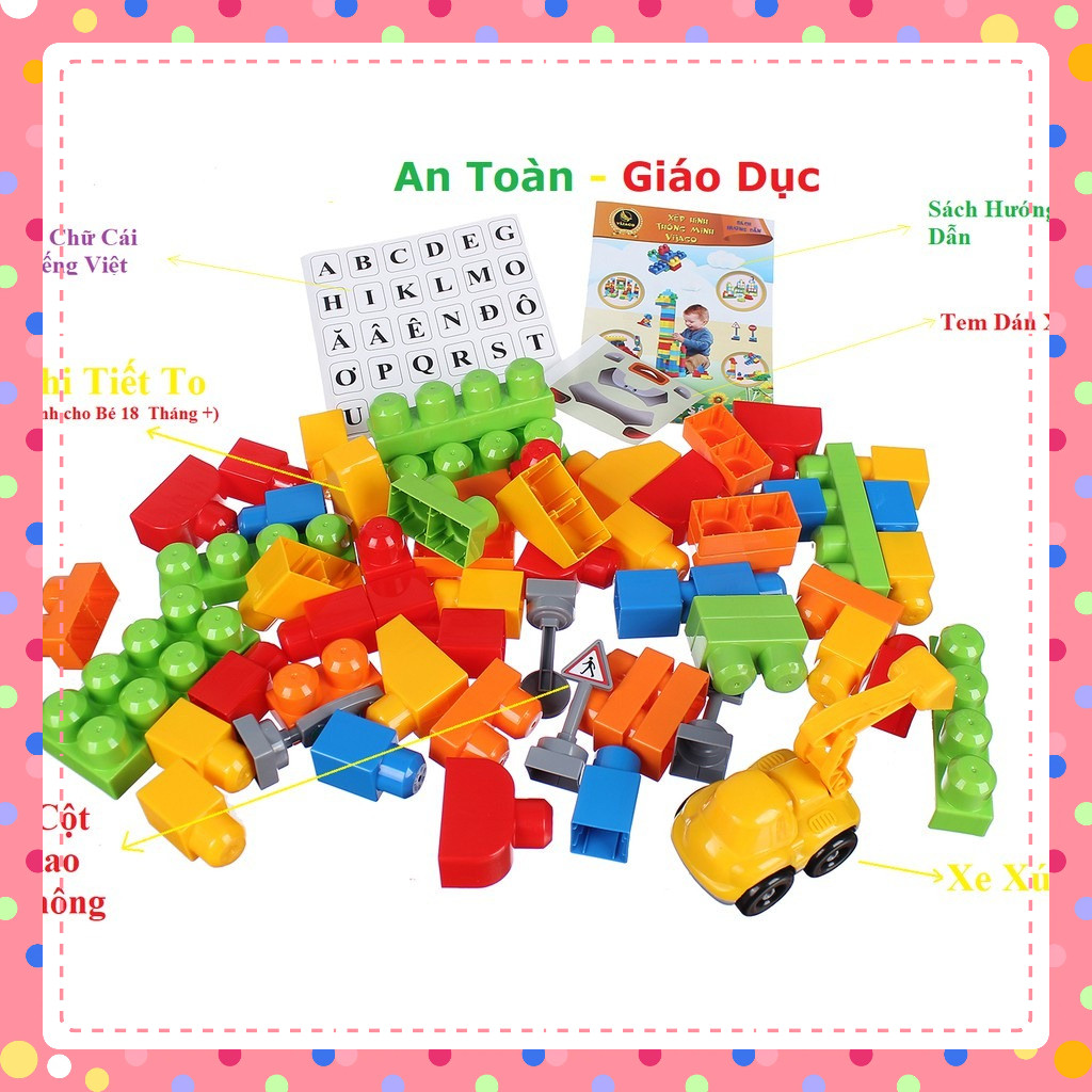 Đồ chơi xếp hình cao cấp VIJAGO 70 chi tiết (VJG028) Hàng Việt Nam cao cấp