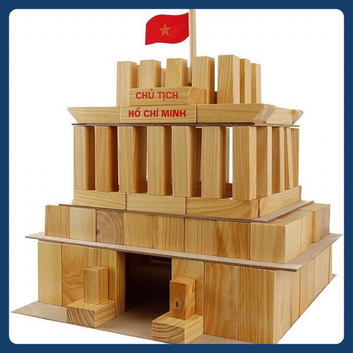 Đồ chơi xếp hình xây dựng lăng Bác bằng gỗ - mô hình lăng Bác ( chuẩn danh mục TT02)