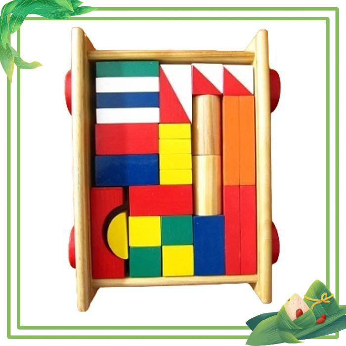 Đồ chơi Xếp hình xây dựng 30 chi tiết trên xe cho bé tuổi mầm non ( Hàng Việt nam)