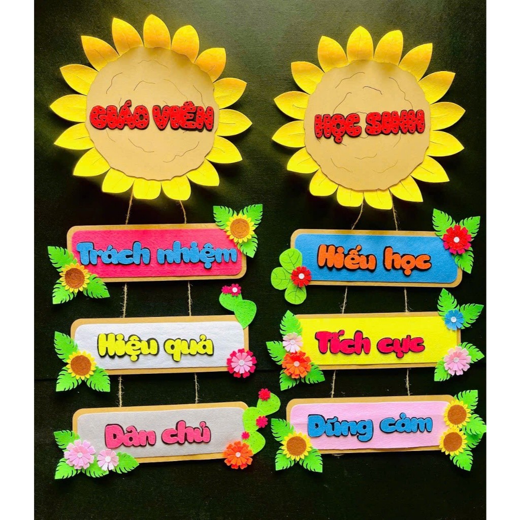 Khẩu hiệu, tiêu đề các góc chủ đề thủ công trang trí lớp học mầm non - tiểu học