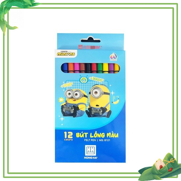 Bút lông màu Hồng Hà bút lông màu vẽ làm quà tặng Minions (12/18/24 màu) - 8121/8122/8123