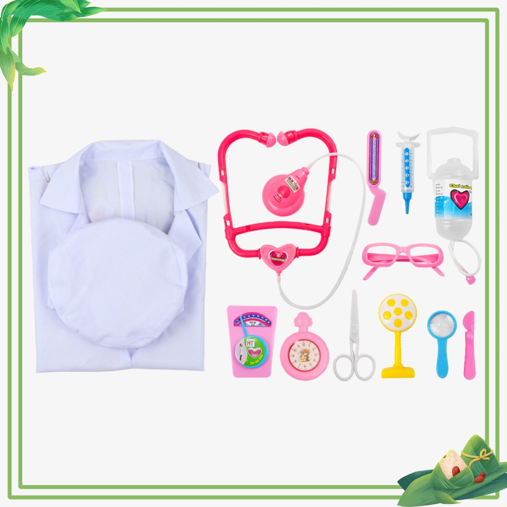 Bộ đồ chơi trang phục Bác sĩ kèm dụng cụ đồ chơi an toàn hàng Việt Nam HT2213