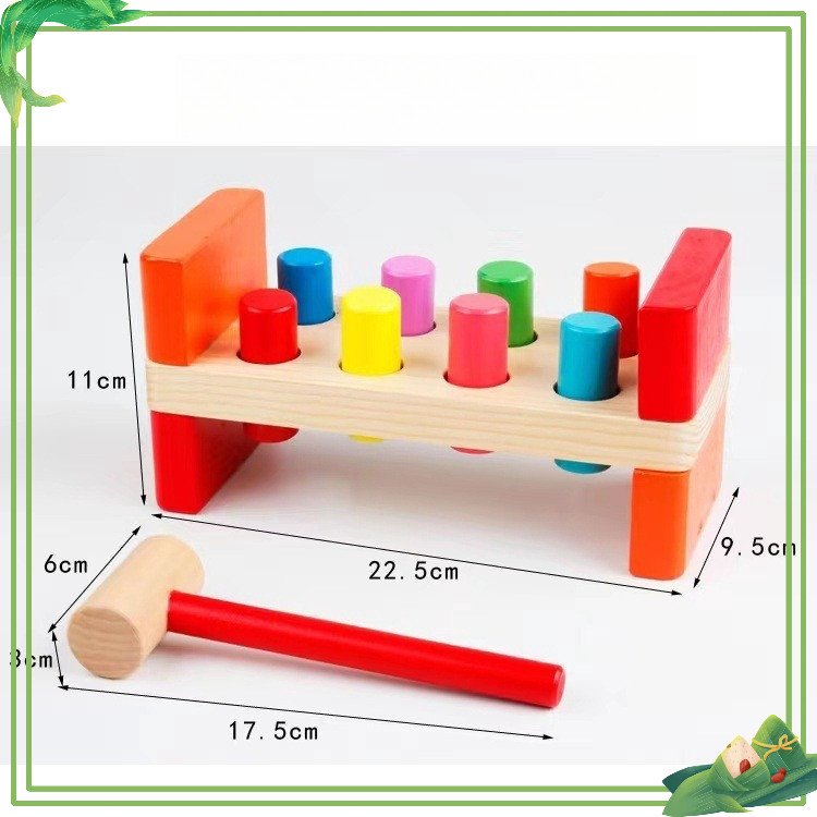 Đồ Chơi gỗ Búa Đập Cọc loại to nhiều màu sắc , Chất Liệu Gỗ ,An Toàn Cho Bé