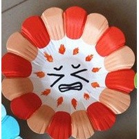 Đĩa hoa giấy màu trang trí  lớp handmade mầm non - Tiểu học ( set 5 cái)
