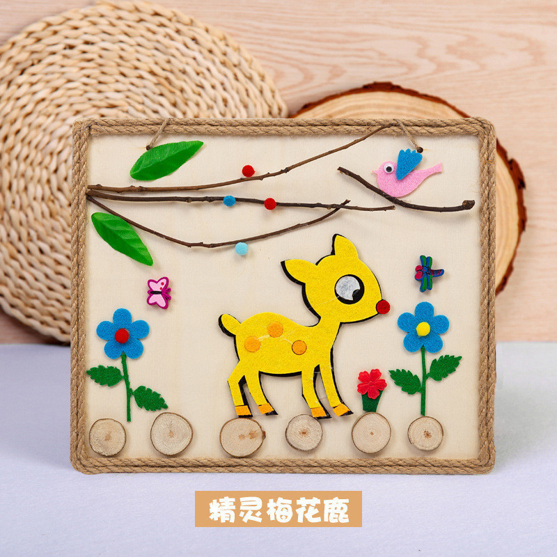 Tranh gỗ thủ công sáng tạo trang trí góc Steam. cho trẻ tạo hình Mầm non - Tiểu học