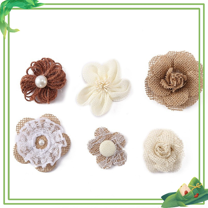Nơ Vải bố handmade trang trí quà tặng lễ hội, Steam mầm non ( Combo 5 cái)