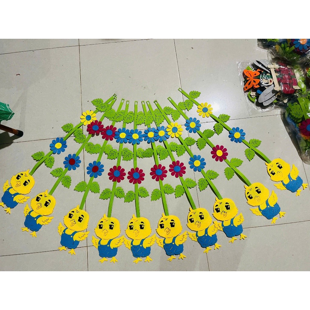 Bộ dây rèm  trang trí lớp học ( tiêu đề, khẩu hiệu lớp học) mầm non - Tiểu học