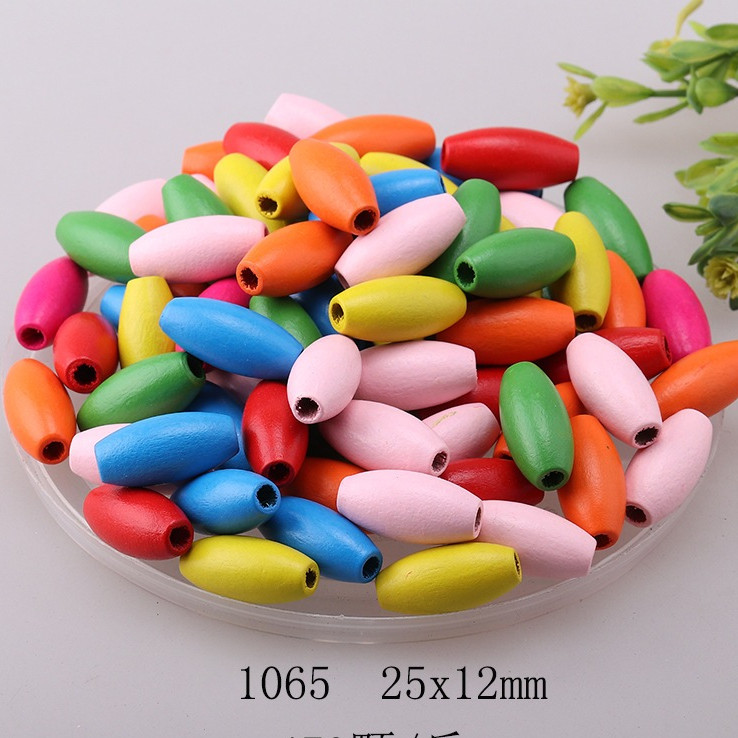 Hạt gỗ xâu vòng -  xâu hạt nhiều màu làm Hanmade thủ công nhiều kích thước mầm non