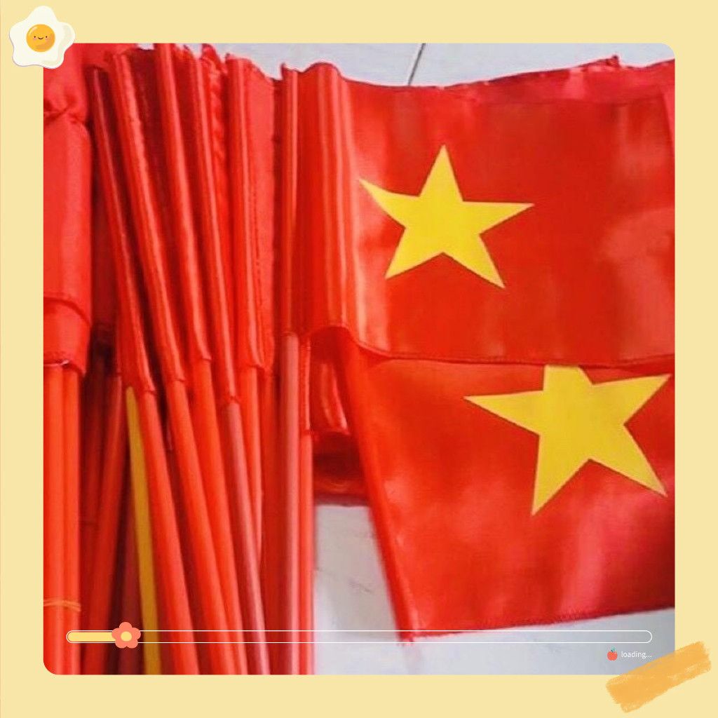 Cờ Vẫy Khai Giảng , cổ động Cờ Đỏ Sao Vàng Cầm Tay Loại Vải Phi Đẹp loại 1 (set 10 cái)
