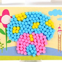 Tranh tạo hình trang trí làm thủ công bằng hạt ponpon cho trẻ làm Steam sáng tạo