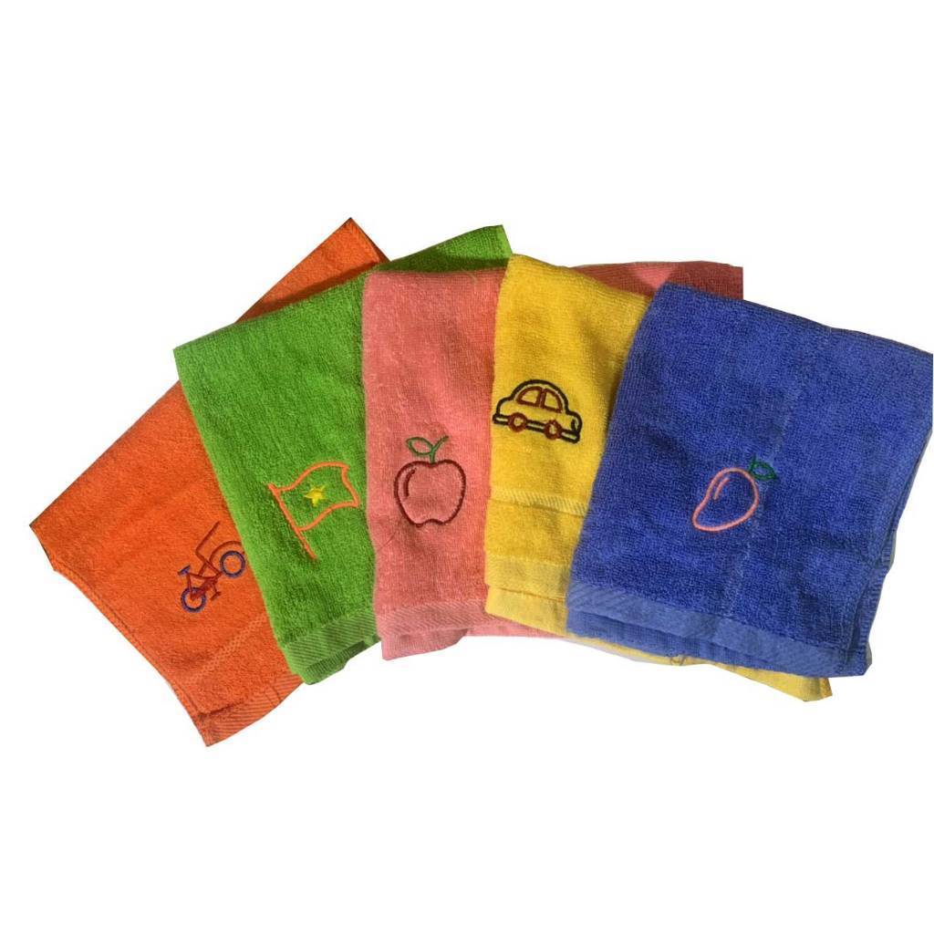 Khăn cotton thêu ký hiệu mầm non gồm 50 hình khác nhau