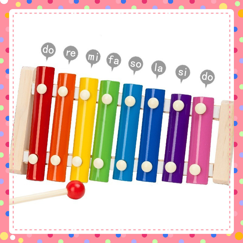 Đàn Xylophone 8 thanh - Đàn Gõ Nhạc cho bé - Đồ chơi Gỗ đàn gõ nhạc -  giúp bé kích thích phát triển giác quan