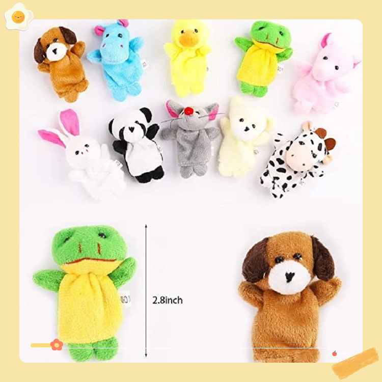 Rối Ngón Tay Hình Động Vật Hoạt Hình Đáng Yêu trò chơi ngón tay ( set 10 con  )