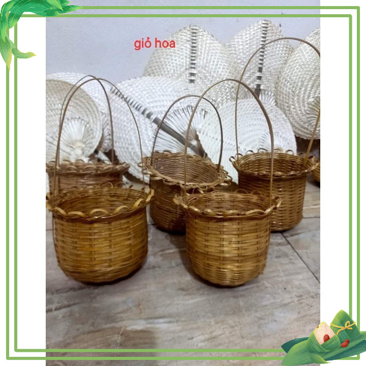 Đồ mây tre đan thủ công trang trí góc STEAM deco chợ quê  mầm non - tiểu học