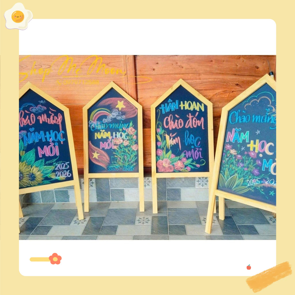 Bảng ĐEN MENU 1 mặt đen viết phấn khung gỗ  có giá đỡ dành cho các cửa hàn g cafe,trà sữa, trà chanh, đồ ăn nhanh