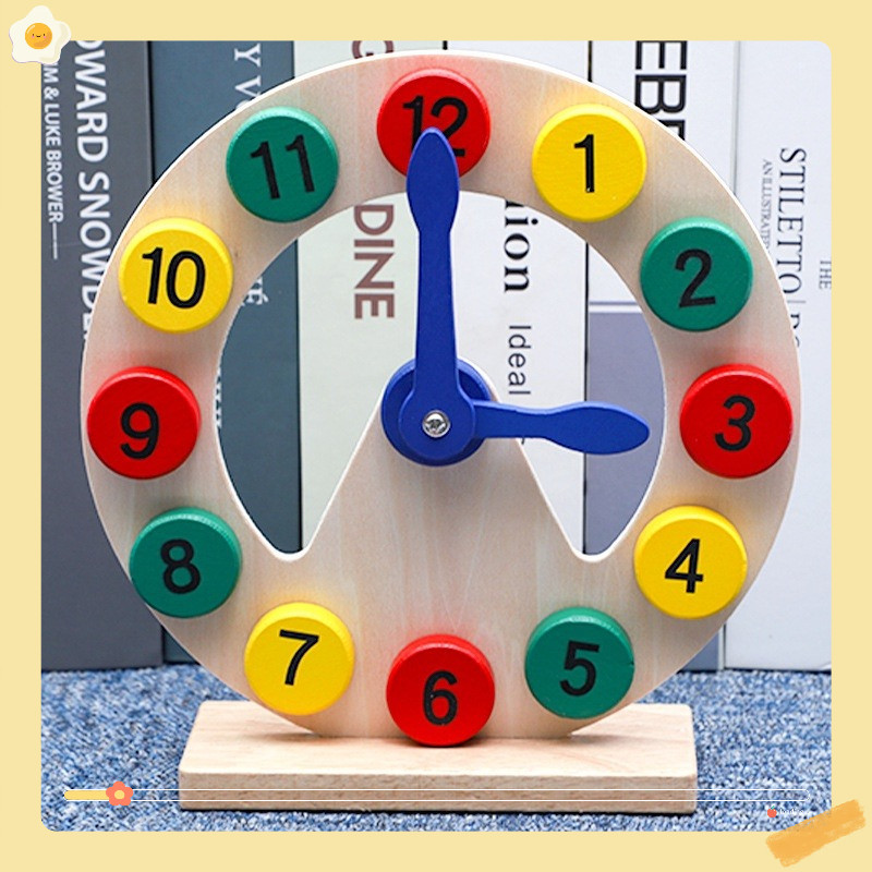 ĐỒNG HỒ GỖ ĐỂ BÀN MONTESSORI GIáo Cụ Montessori - ĐỒ CHƠI Phát triển tư duy sớm