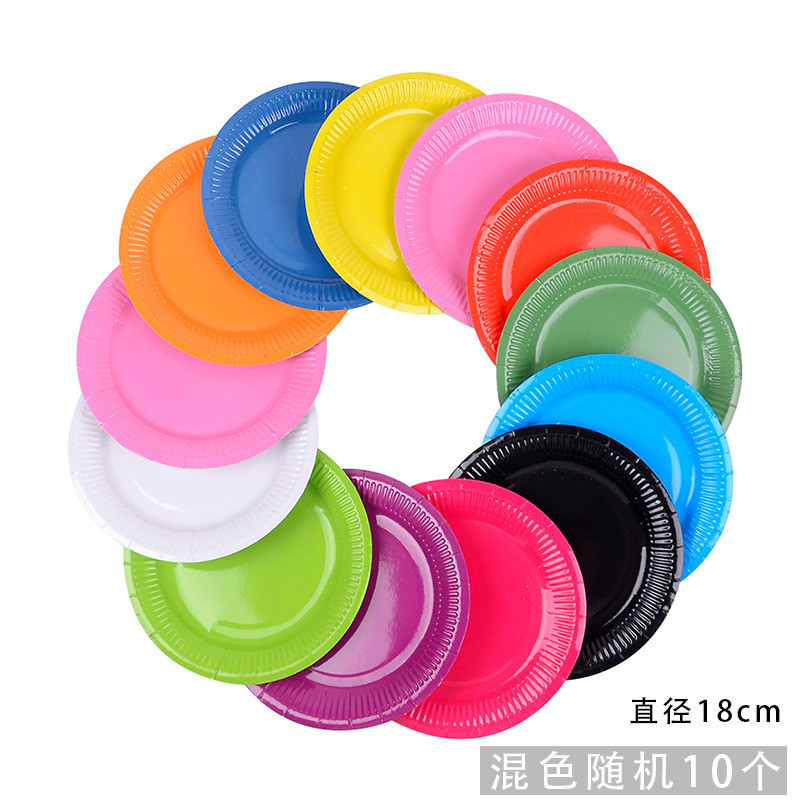 Set 10 đĩa giấy làm thủ công nhiều màu