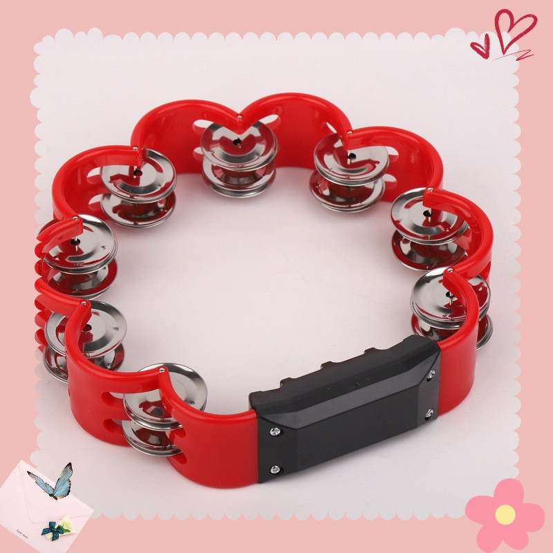 Lục lạc xúc xắc, xắc xô,cầm tay loại nhạc cụ tambourine hình hoa Size to