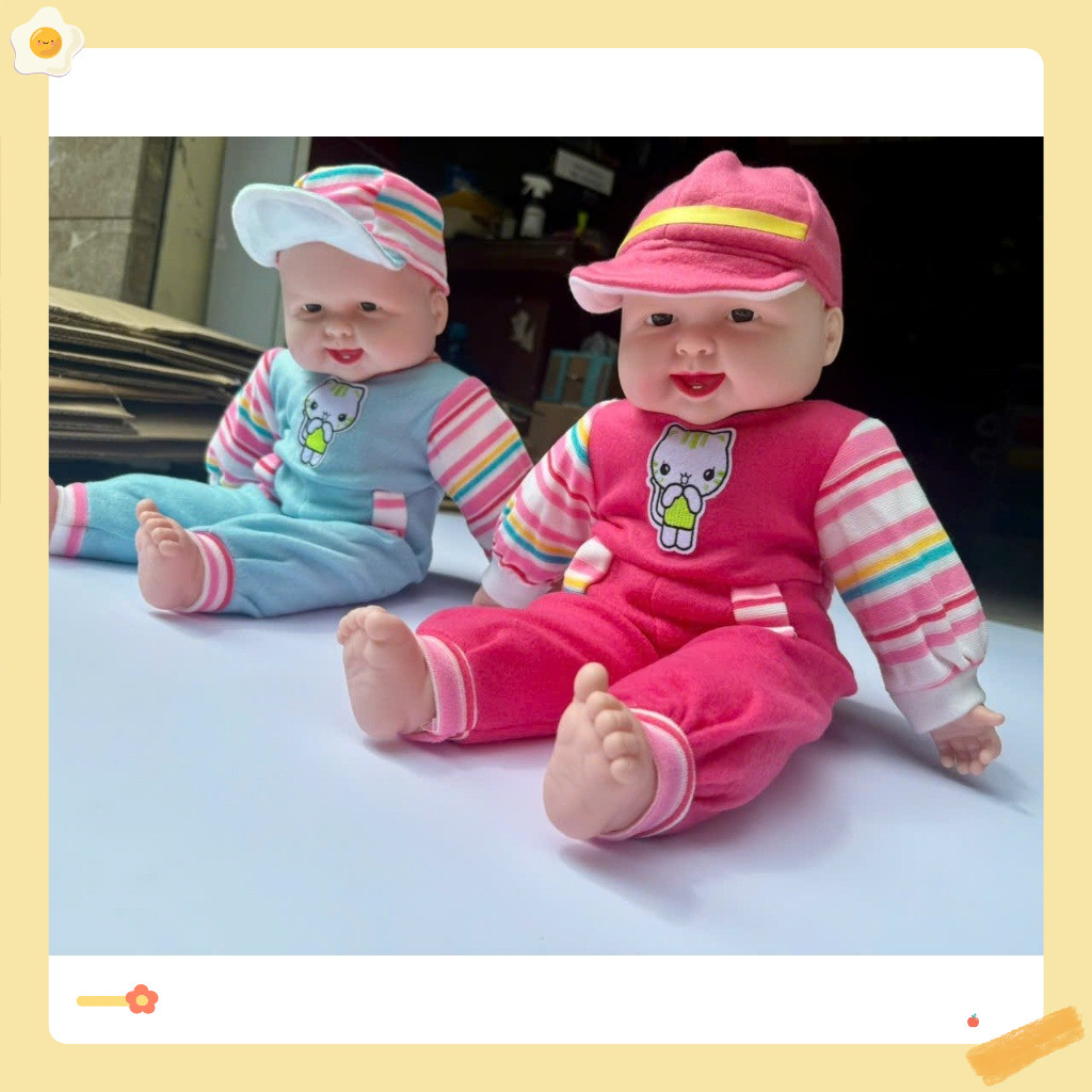 Búp bê sơ sinh đáng yêu búp bê biết cười 50cm thân mềm đồ chơimầm non