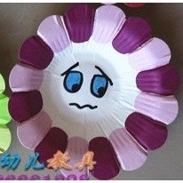 Đĩa hoa giấy màu trang trí  lớp handmade mầm non - Tiểu học ( set 5 cái)
