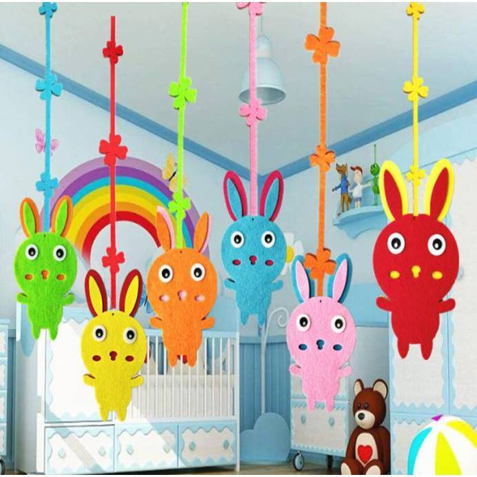 Rèm trang trí cửa sổ, hành lang lớp học - vải Nỉ - Rèm cửa lớp - Đồ dùng mầm non - Tiểu học