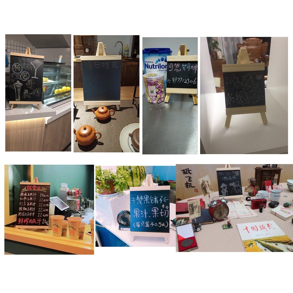 Bảng  đen menu viết phấn,viết bút dạ quang khung gỗ trang trí STEAM mầm non - tiểu học