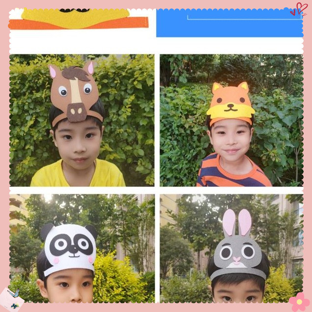 Mũ con vật vải dạ nỉ, mũ múa, đóng kịch kể truyện trẻ mầm non - tiểu học