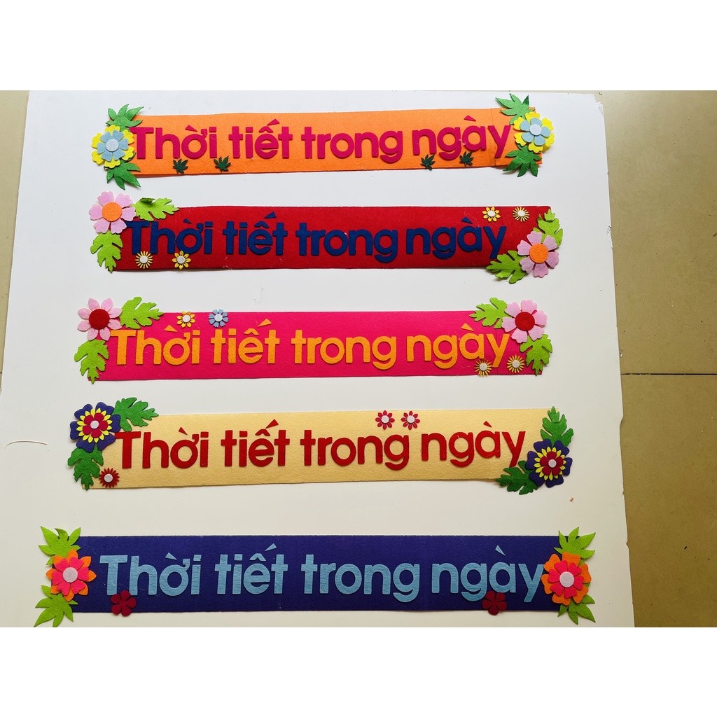 Tên góc Tiêu đề các góc chủ đề lớp học mầm non vải dạ nỉ