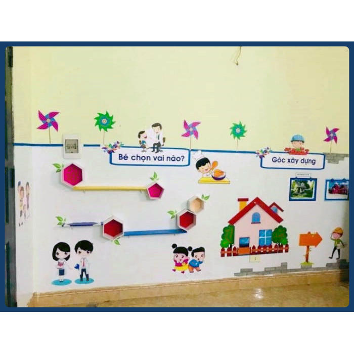 Bạt trắng trang trí làm nền bảng chủ đề lơpd học mầm non ( tính mét dài ) độ dài tùy chỉnh