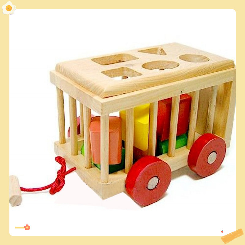 Đồ chơi Xe cũi thả hình bằng gỗ đồ chơi TT02 ( Hàng  Việt Nam sản xuất)