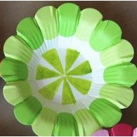 Đĩa hoa giấy màu trang trí  lớp handmade mầm non - Tiểu học ( set 5 cái)