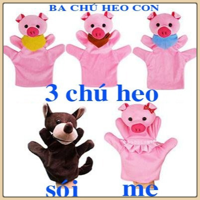 Rối bàn tay kể chuyện ( Ba chú heo con - Bông mềm an toàn) mầm non