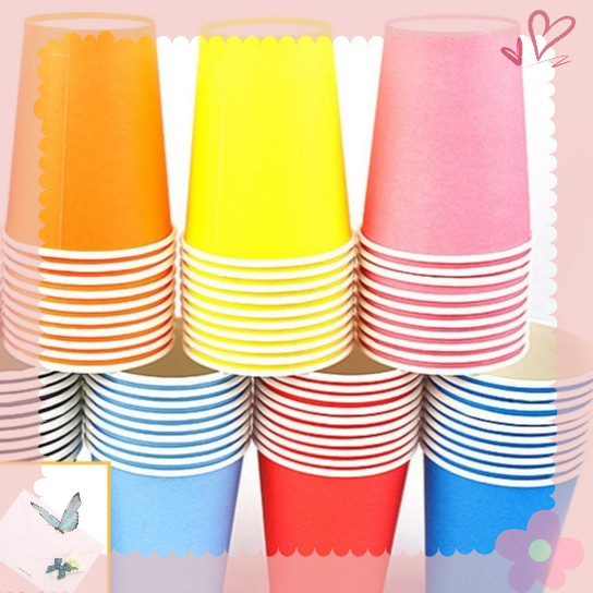 Set 10 cốc giấy màu làm thủ công  tạo hình Steam mầm non - học sinh