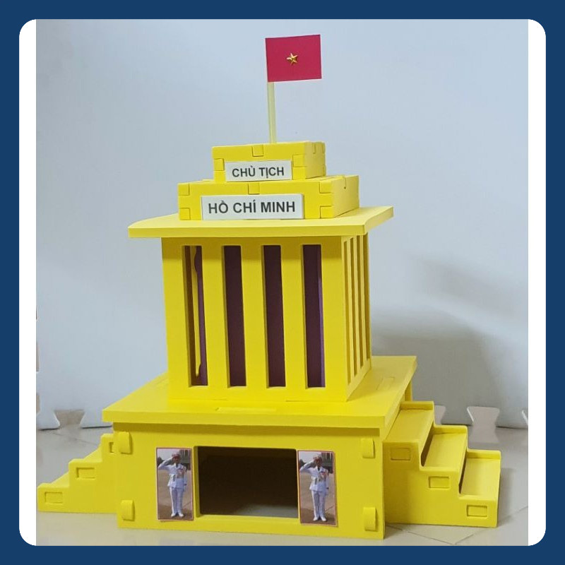 Mô hình Lăng Bác LÀM THỦ CÔNG mút xốp 5ly mầm non ( chi tiết rời lắp ghép)