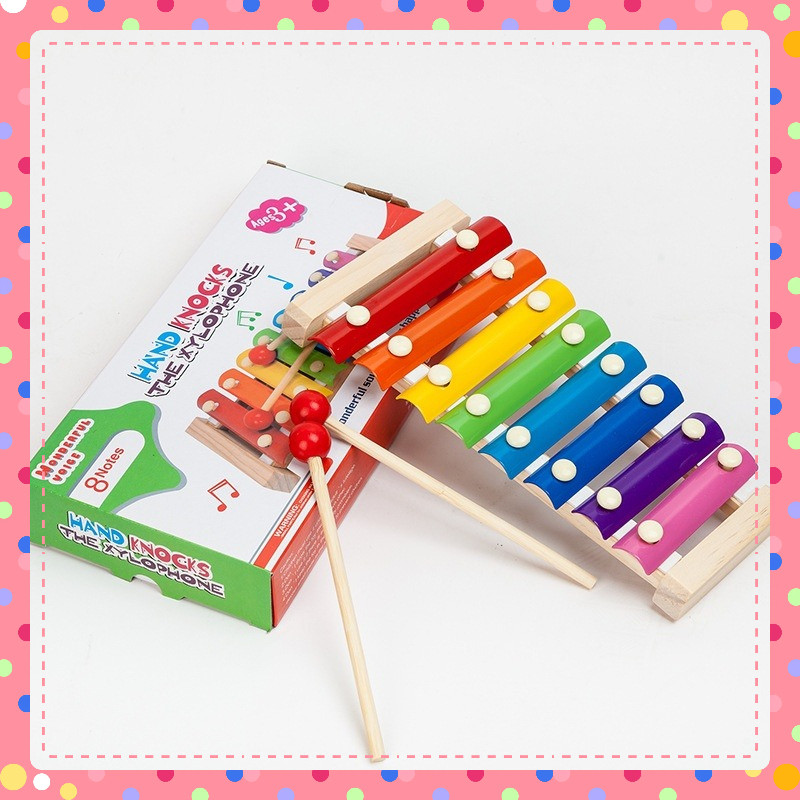 Đàn Xylophone 8 thanh - Đàn Gõ Nhạc cho bé - Đồ chơi Gỗ đàn gõ nhạc -  giúp bé kích thích phát triển giác quan