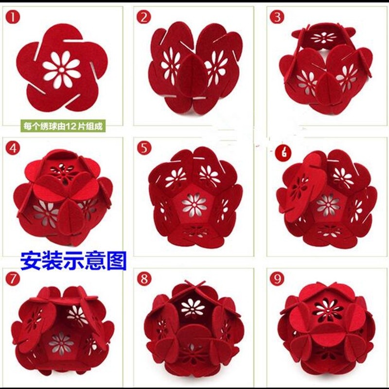 Quả cầu  hoa trang trí lớp học mẫu giáo - nhà hàng - khu vui chơi ( Vải nỉ dày 2mm )