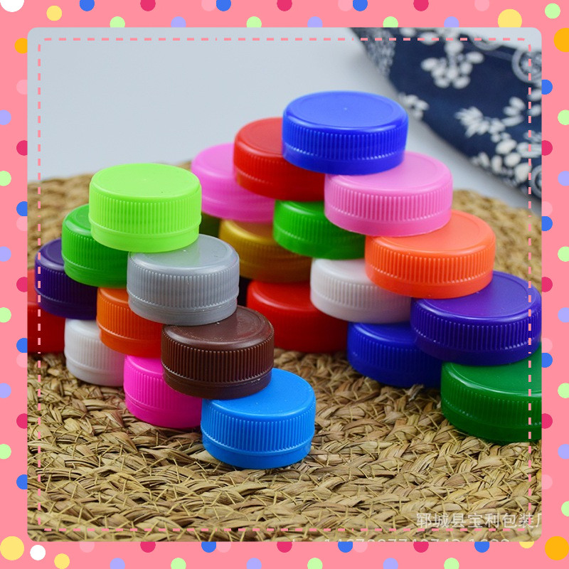 100 Nắp chai nhựa nhiều màu size 32mm - làm thủ công handmade  mầm non - tiểu học