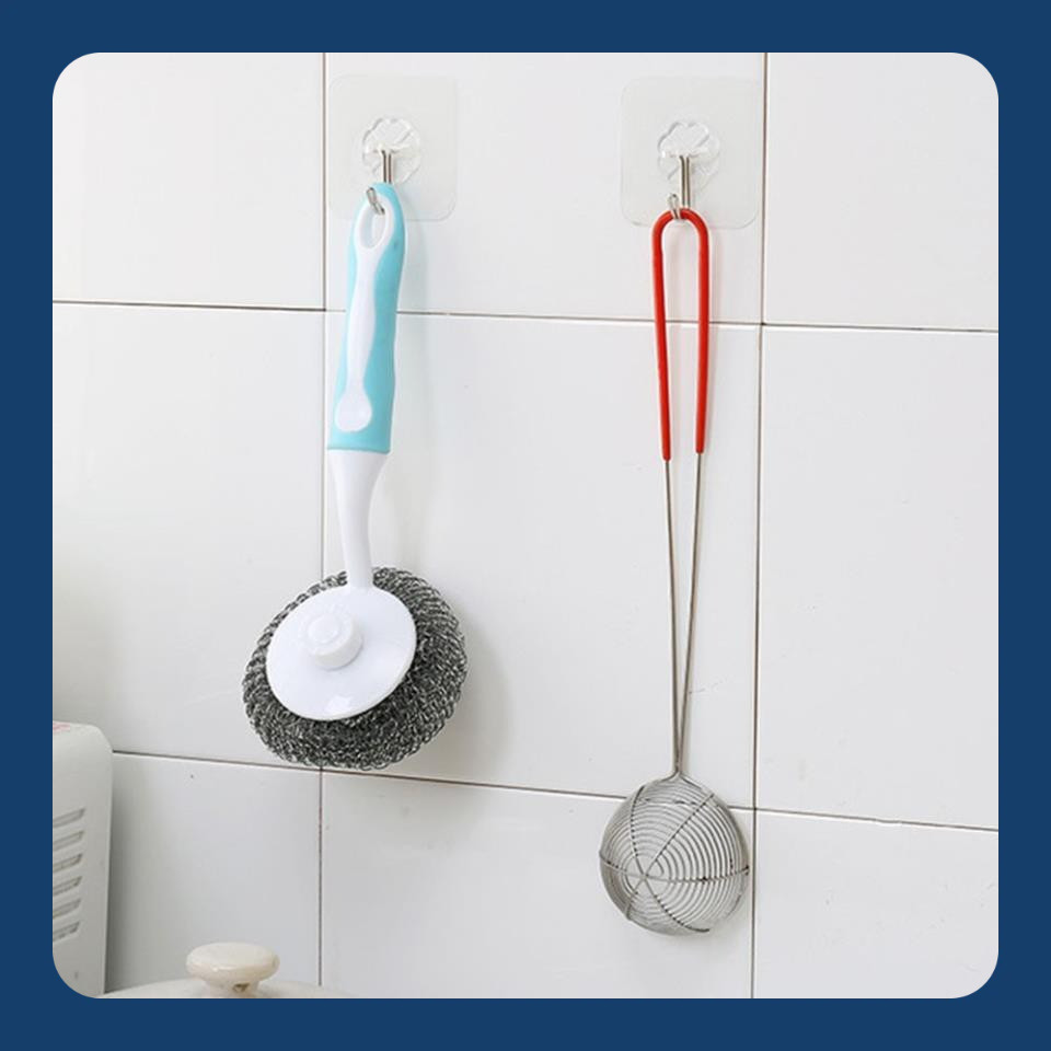 Combo 10 Móc dán tường  trong suốt chịu lực siêu dính Chịu Lực 10KG