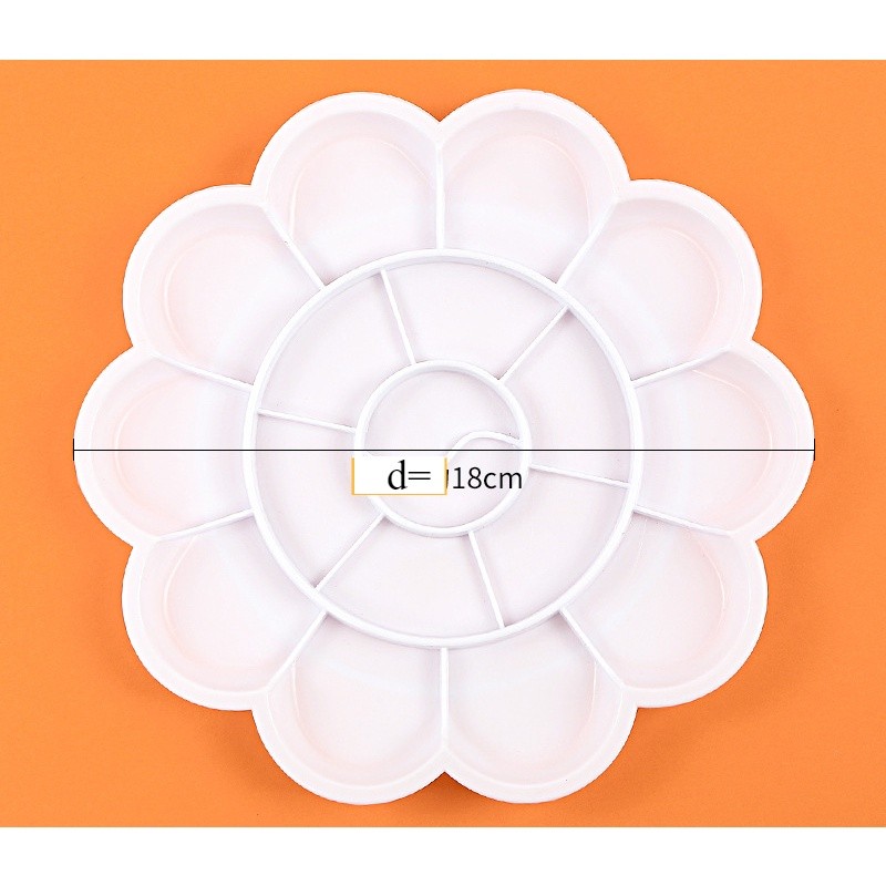 Khay đựng màu vẽ hình bông hoa đường kính 18cm